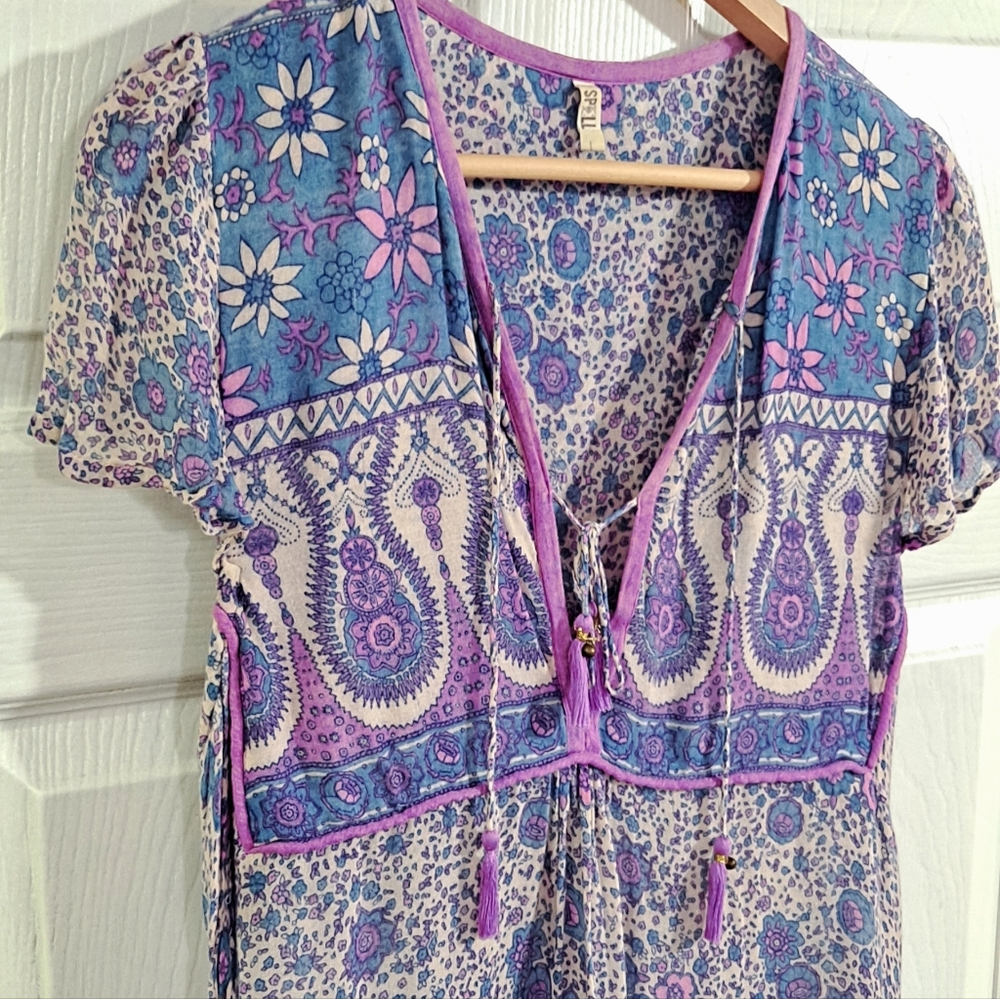 Vtg. Spell Boho Blossom Mini Dress - Picture 4 of 9